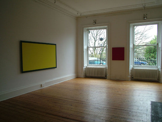 Inside Yellow & Isolated Form both 2005 tempera on honeycomb panel and oil on canvas